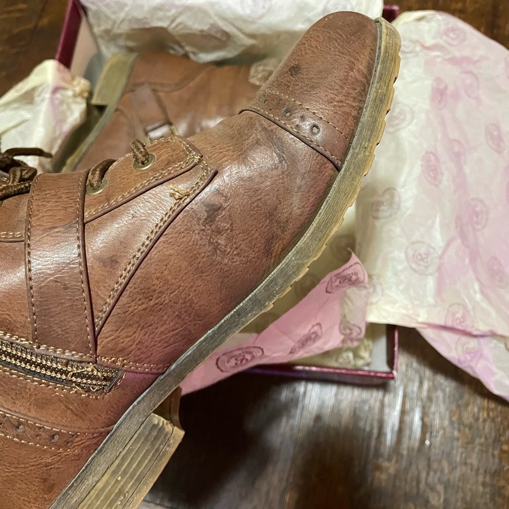 SO Hackberry Ankle Lace-Up Boots in Cognac 8.5 - Picture 10 of 16